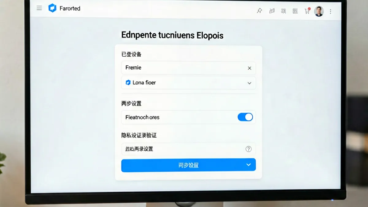 电脑屏幕显示看片网站账号安全设置页面，用户正在查看登录设备列表并开启两步验证选项